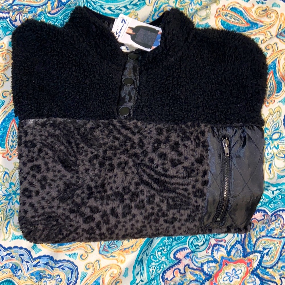 Brand New Seven7 Sherpa Snap Pullover with front chest pocket
